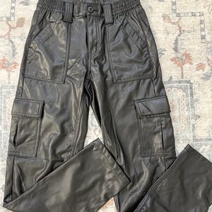 American Eagle Outfitters stretch leather Black Cargo Pants